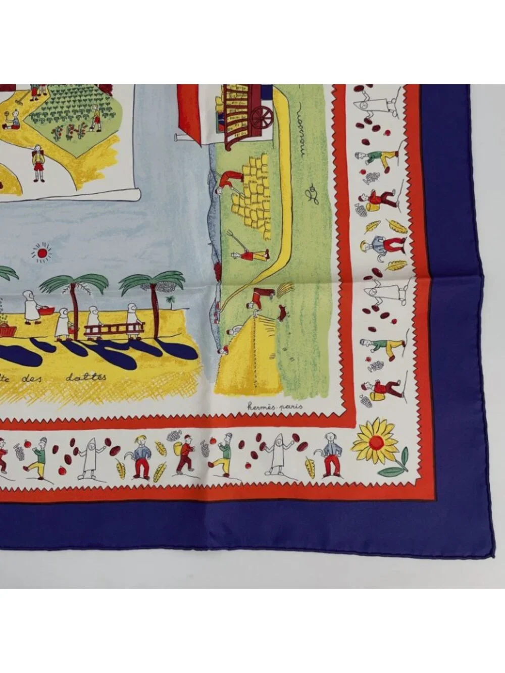 Hermes Carre 90 RE Tour a la Terre Return Navy Multicolor Silk 100% Scarf - Picture 5 of 6